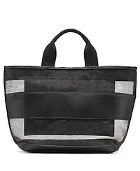 Calvin Klein Averil Signature Mesh Zip-Top Webbed Strap Crossbody Handbag