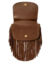 Lauren Ralph Lauren Marcy Fringe Trim Small Crossbody Handbag