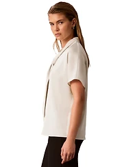 Calvin Klein Petite Tie-Front Short-Sleeve Top
