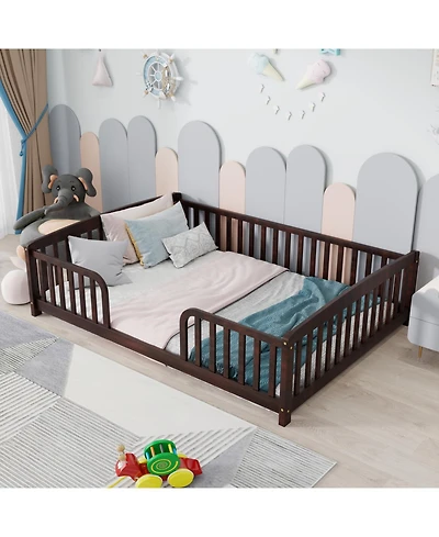 Rainsken Floor Bed with Rails, Montessori Bed, Central Entrance