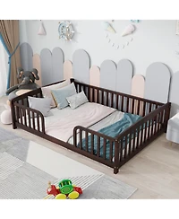 Rainsken Floor Bed with Rails, Montessori Bed, Central Entrance