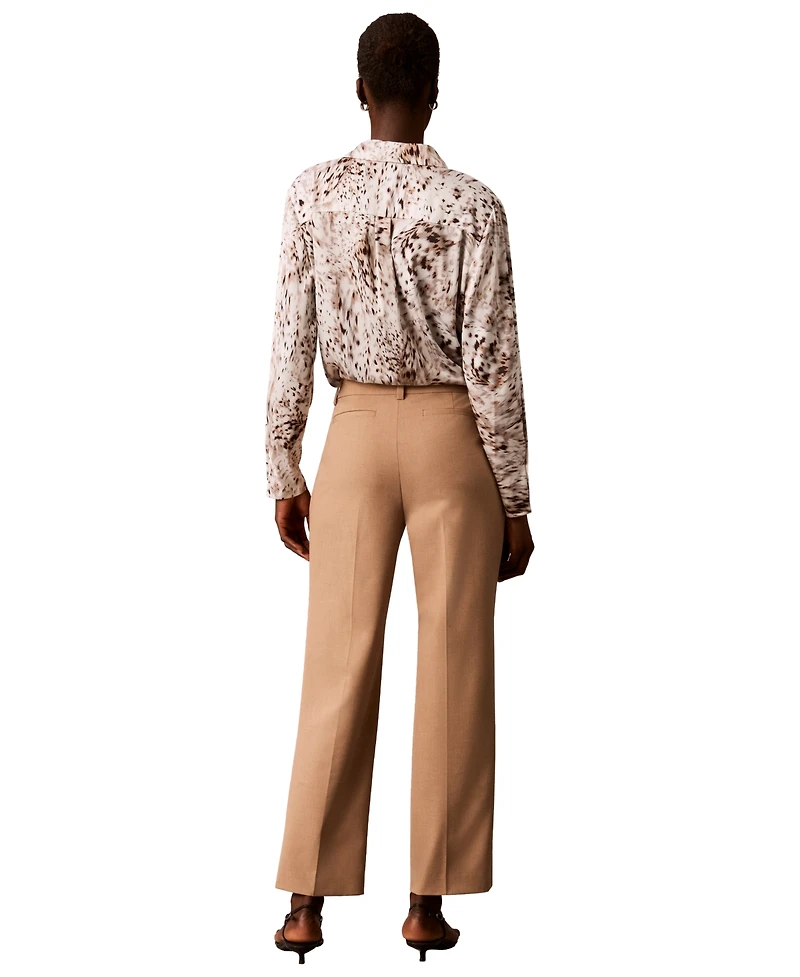 Calvin Klein Petite Straight-Leg Mid-Rise Pants