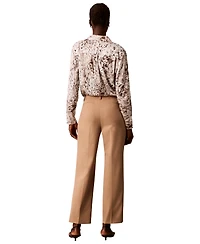 Calvin Klein Petite Straight-Leg Mid-Rise Pants