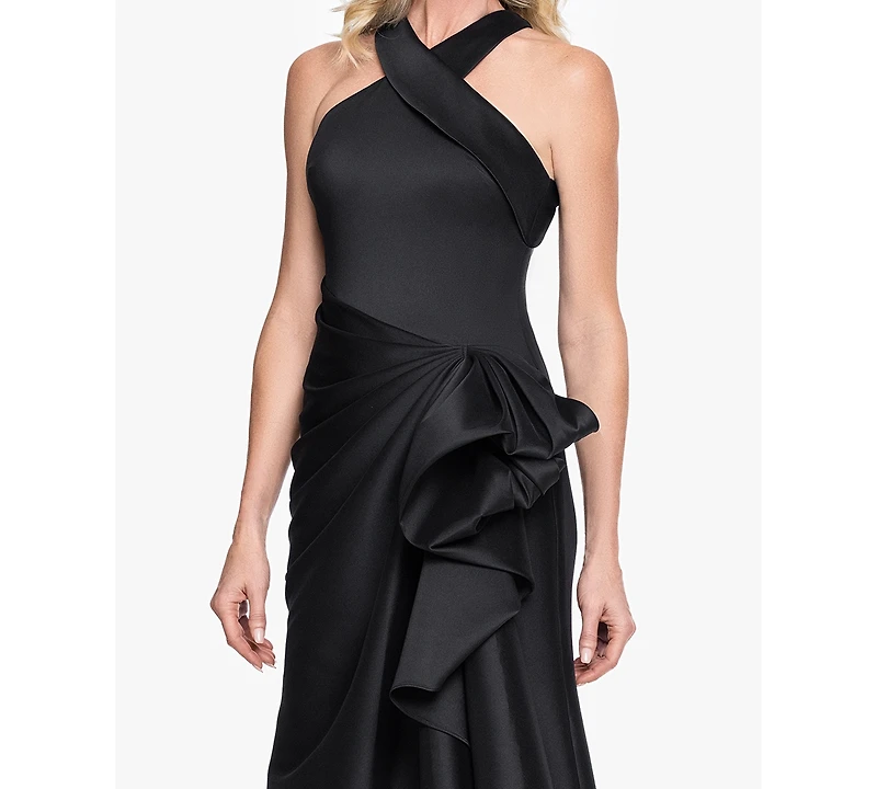 Xscape Women's Stretch Mikado Halter Neck Ball Gown