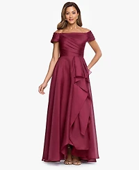 Xscape Women's Embroidered Floral Off-The-Shoulder Ball Gown
