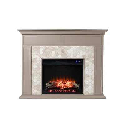 Augusta Home Torlington Marble Tiled Fireplace