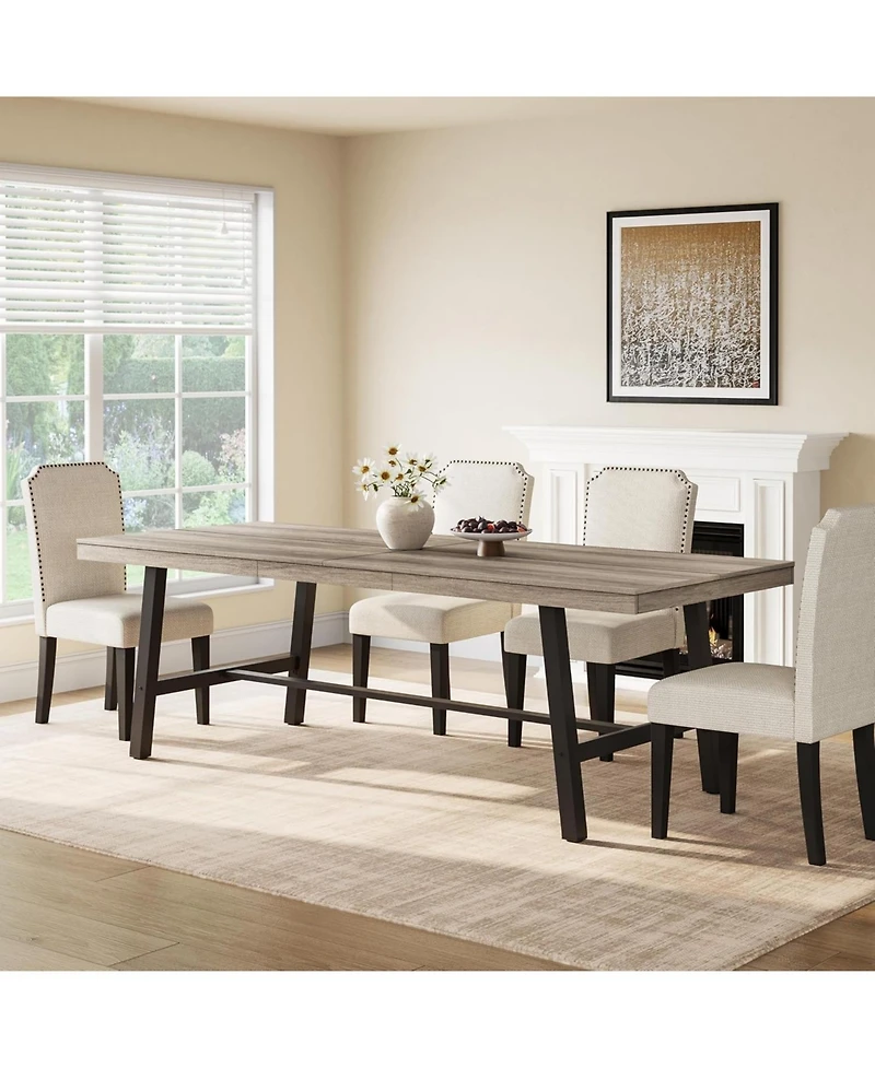 gaomon Industrial 86.61" Long Kitchen Dining Table for Dinner, Kitchen, Dining Room