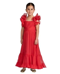 Mac Duggal Little Girls 14- 2 Children's Ruffle Shoulder Chiffon Gown