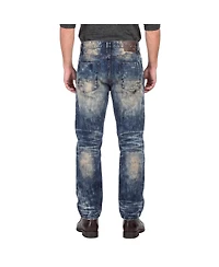 Level 7 Men's Relaxed Straight Fashion Washed Jeans