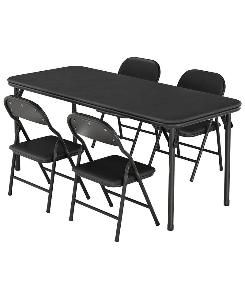 homfan 5 Piece Folding Kids Table and Chairs Set Children's Activity
