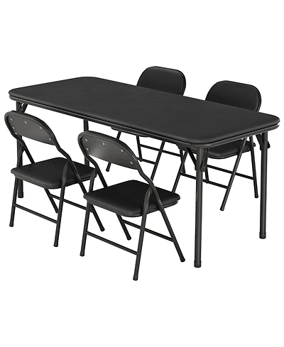 homfan 5 Piece Folding Kids Table and Chairs Set Children's Activity