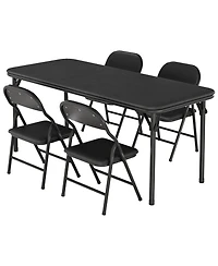 homfan 5 Piece Folding Kids Table and Chairs Set Children's Activity