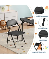 homfan 5 Piece Folding Kids Table and Chairs Set Children's Activity