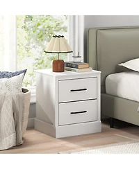 Slickblue Wood Compact Floor Nightstand with Storage Drawers