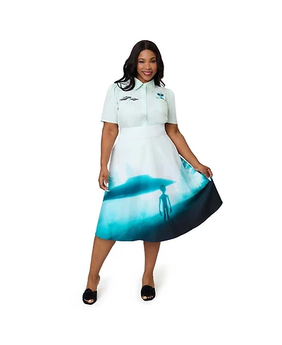 Unique Vintage Plus Retro Style High Waist Vivien Swing Skirt