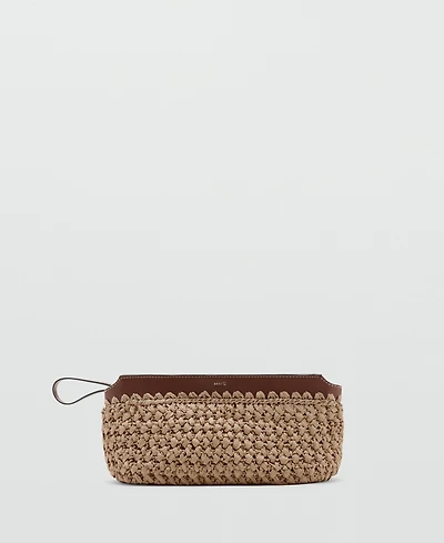 Mango Women's Natural-Fiber Pouch
