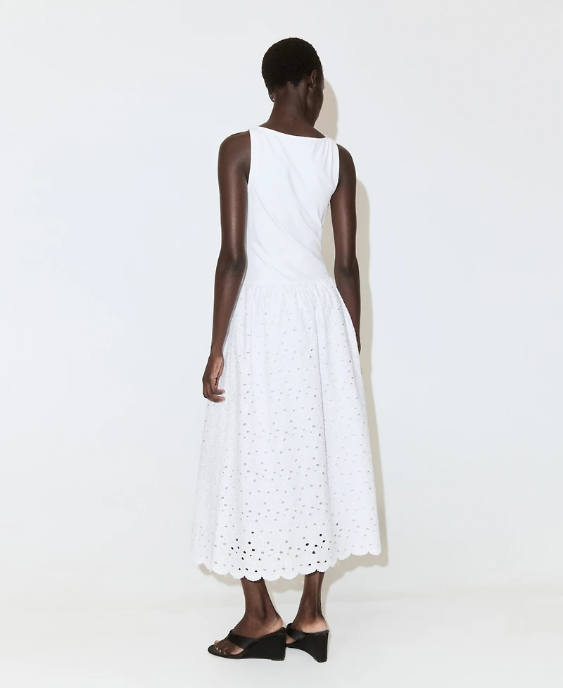 Mango Women's Openwork Embroidery A-Line Dress