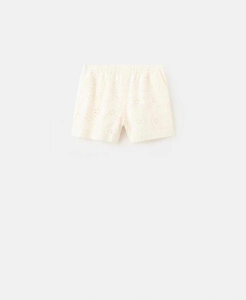 Mango Women's Openwork Embroidery Cotton Shorts