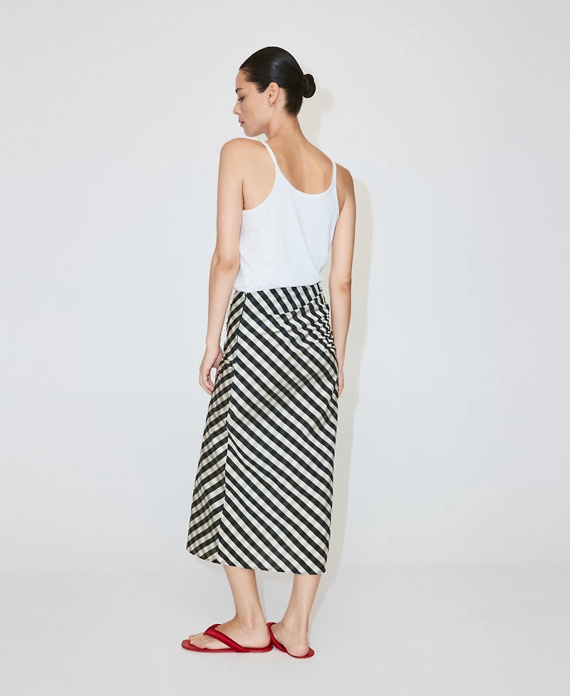 Mango Women's Gingham Midi Skirt
