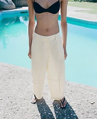 Mango Women's Linen Balloon Pants