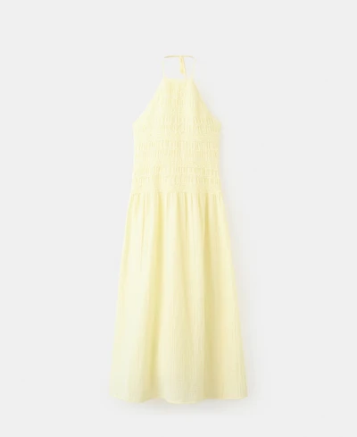 Mango Women's Shirred Crinkle Halter-Neck Dress
