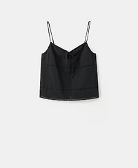 Mango Women's Embroidered Cotton Top