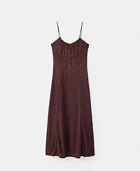 Mango Women's Gathered Neckline Floral Midi-Dress