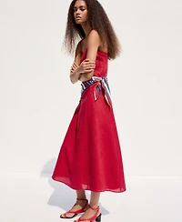 Mango Women's A-Line Linen Dress