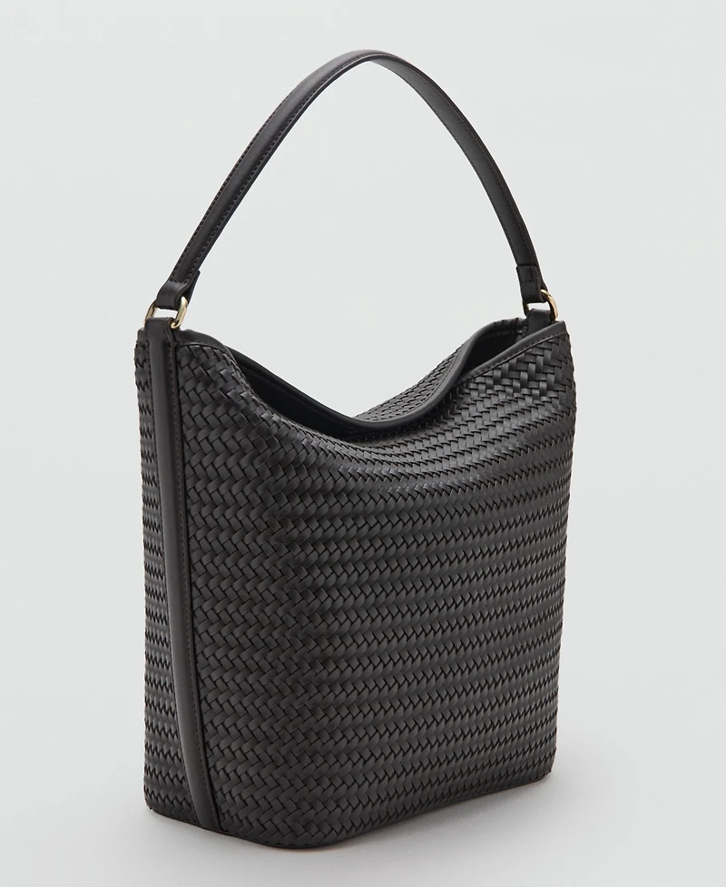 Mango Women's Braided Bucket Shoulder Bag