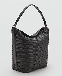 Mango Women's Braided Bucket Shoulder Bag