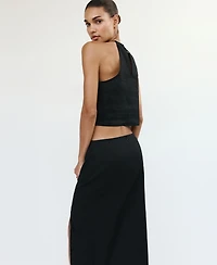 Mango Women's Linen-Cotton Halter Top