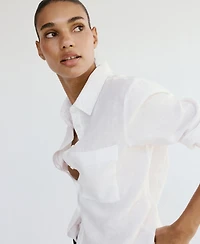 Mango Women's Pocket Linen Shirt