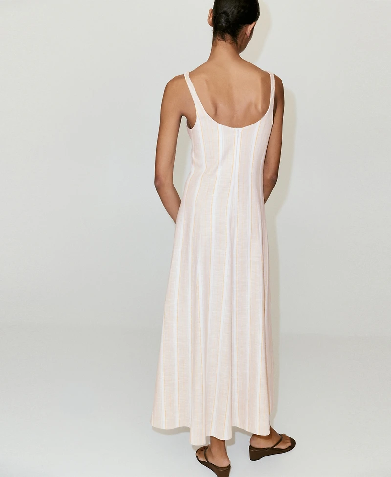 Mango Women's Striped Linen Dress