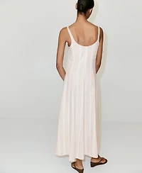Mango Women's Striped Linen Dress