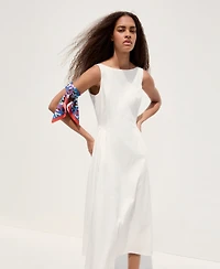 Mango Women's Boat-Neck Ruched Dress