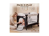 Kinder King Baby 4-in-1 Portable Playard with Bassinet, Changing Table and Storage