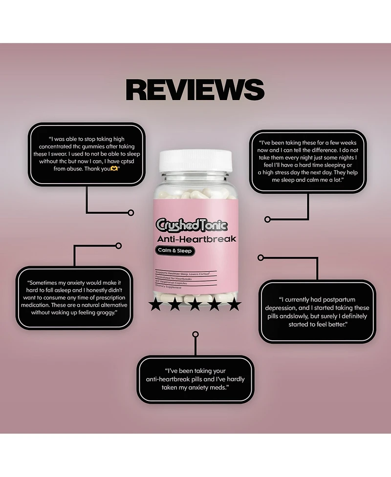 Crushed Tonic Natural Calm and Sleep Aid Capsules, 60 Count