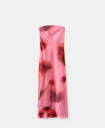 Mango Women's Strapless Floral Dress