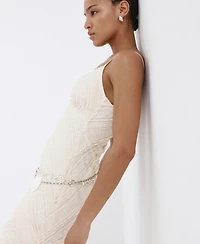 Mango Women's Asymmetrical Lace Dress