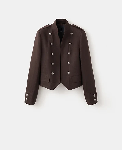 Mango Women's Buttons Linen Jacket