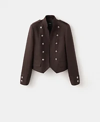Mango Women's Buttons Linen Jacket