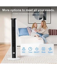 Cowsar 37" Bladeless Tower Fan with Remote and 12H Timer