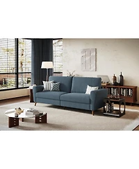 gaomon 84" boucle sofa couch for living room, 3 seater with deep seats, wide armrests, wood legs, modern loveseat for small spaces and office
