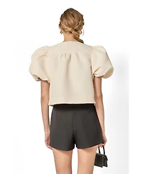 English Factory Women's Bow Detailed Puff Sleeve Top