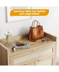 Boho Rattan Shoe Cabinet