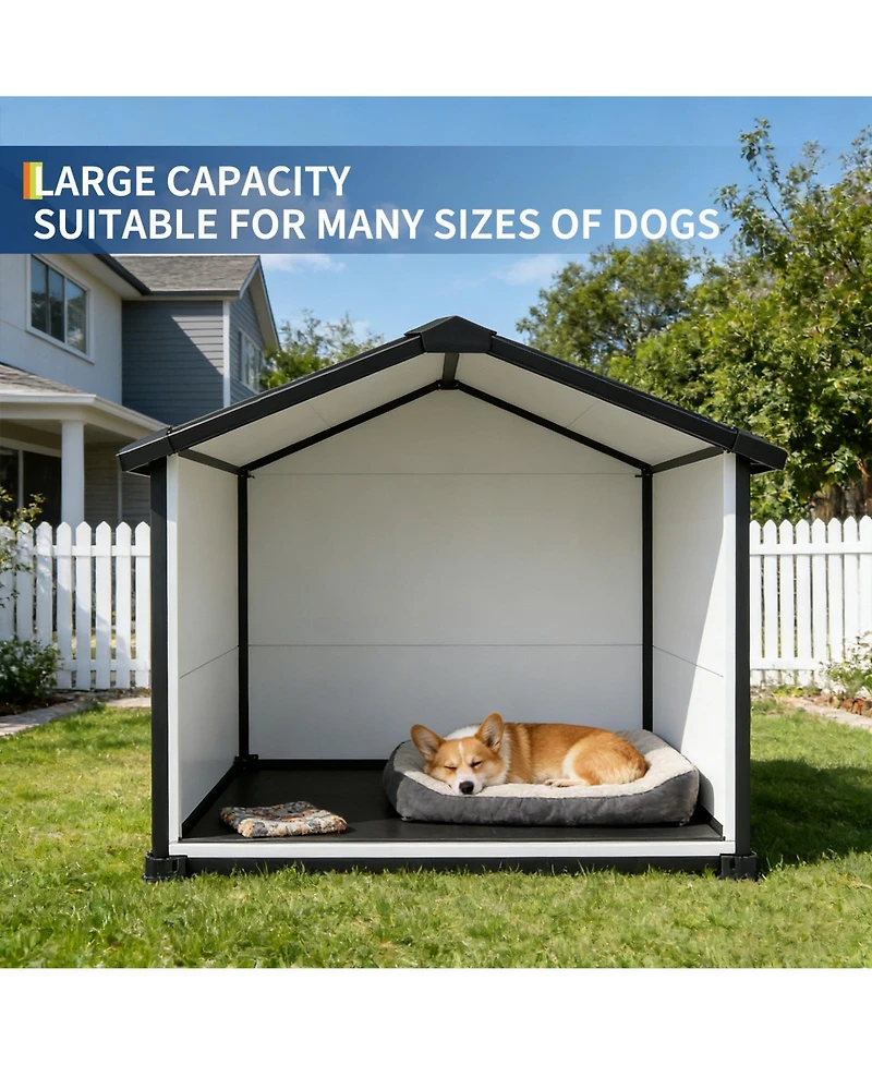 gaomon Heavy Duty Waterproof Dog House for Indoor Outdoor, Raised Floor, Shelter, Hidden Vents, Easy Assembly