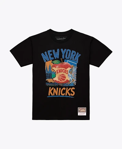 Mitchell & Ness Men's Black New York Knicks Concrete Apple T-Shirt
