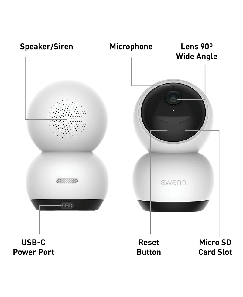 Swann Evo 2K Indoor Pan Tilt Wi-Fi Camera