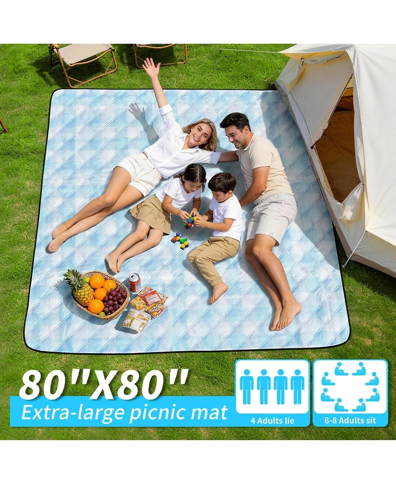 Aofar 80" x 80" Picnic Blanket Waterproof Beach Mat Camping