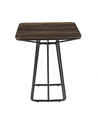 Tribesigns Industrial Square Bar Height Pub Table, Rustic Wood Top Bistro Dining Table with Metal Frame